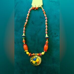 Tibetan beaded necklace vintage look